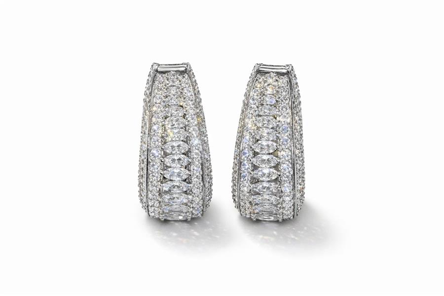 Beatrice Kalın Zirkon Taşlı Statement Halka Küpe